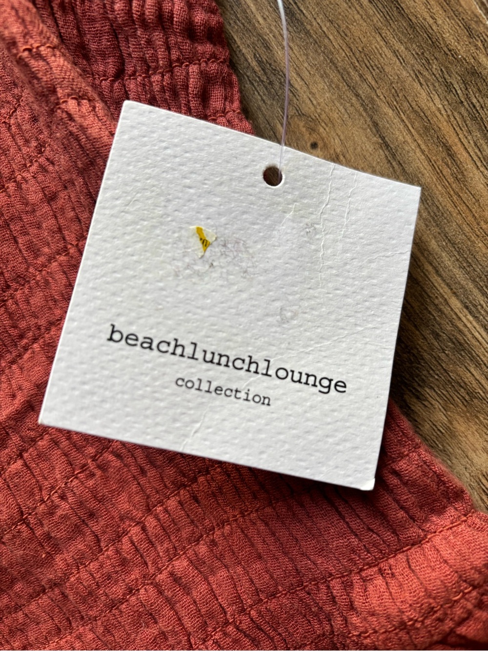 BeachLunchLounge Cotton Luana Gauze Smocked Cutout Back Puff Sleeve Dress Boho M - Picture 7 of 8